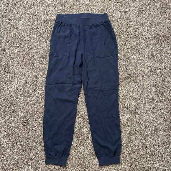 Faherty navy blue pull on linen jogger pants size M - Picture 2 of 12